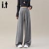 Izzueit Women's High-Waist Wide-Leg Casual Pants