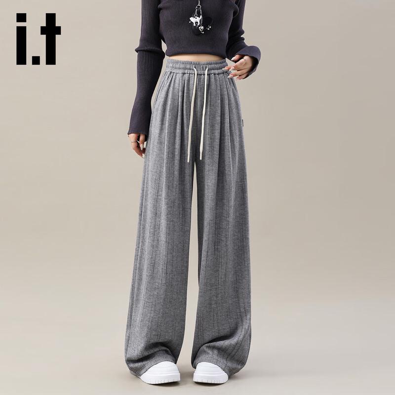 Izzueit Women's High-Waist Wide-Leg Casual Pants