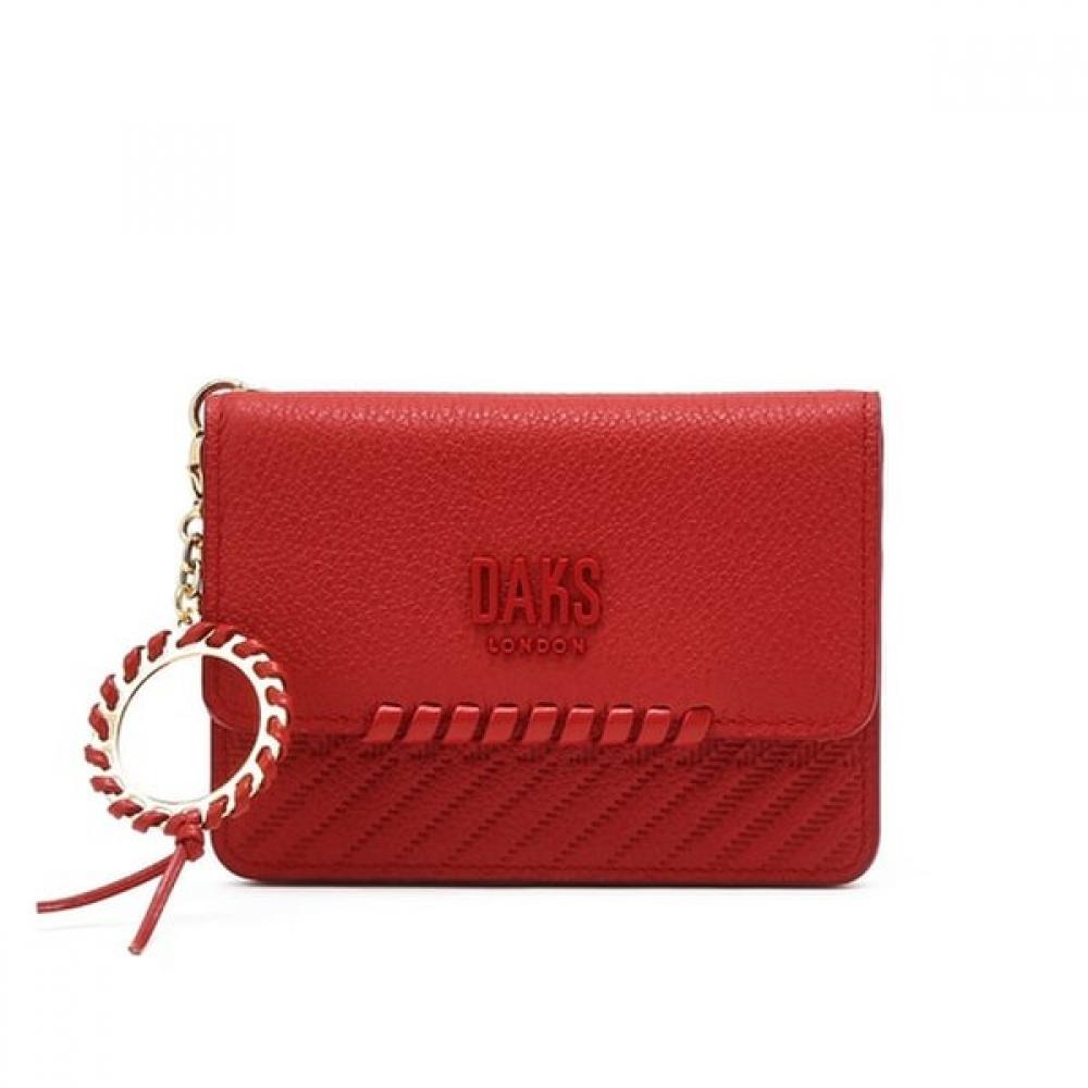 

Daks Red Logo Color Block Leather Card Wallet Dcho6e182r2 Single option