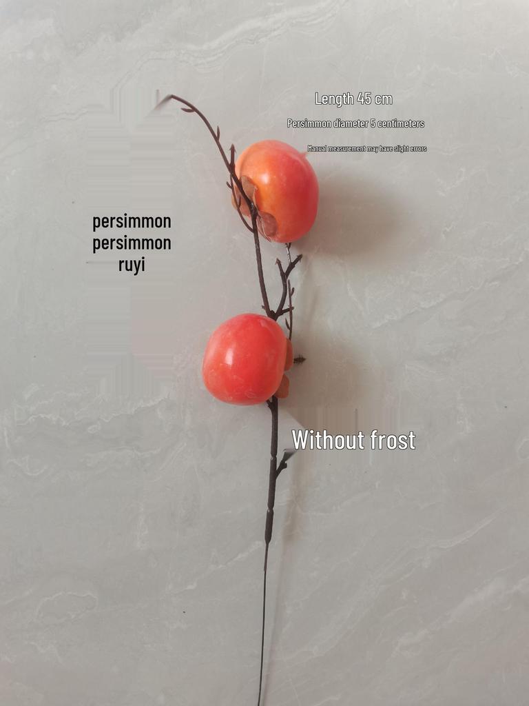 High-End Artificial Fruit Branch with Apples, Pomegranates, Oranges, Persimmons, and Lemons for Home Decor.