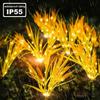 2pcs Solar LED Wheat Spike Lights Yellow Garden Stake Lamps