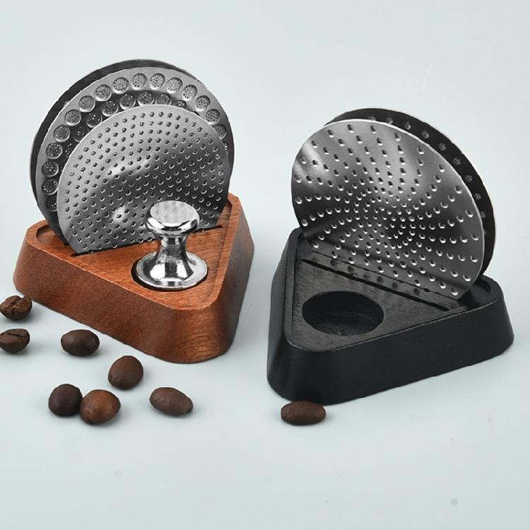 3 balení 53,5 mm sítko na espresso z nerezové oceli Kávový filtr se sítkem a magnety Extractor a dřevěný stojan