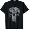 Punisher Dripping Gray Skull Vintage Chest Logo T-Shirt Unisex
