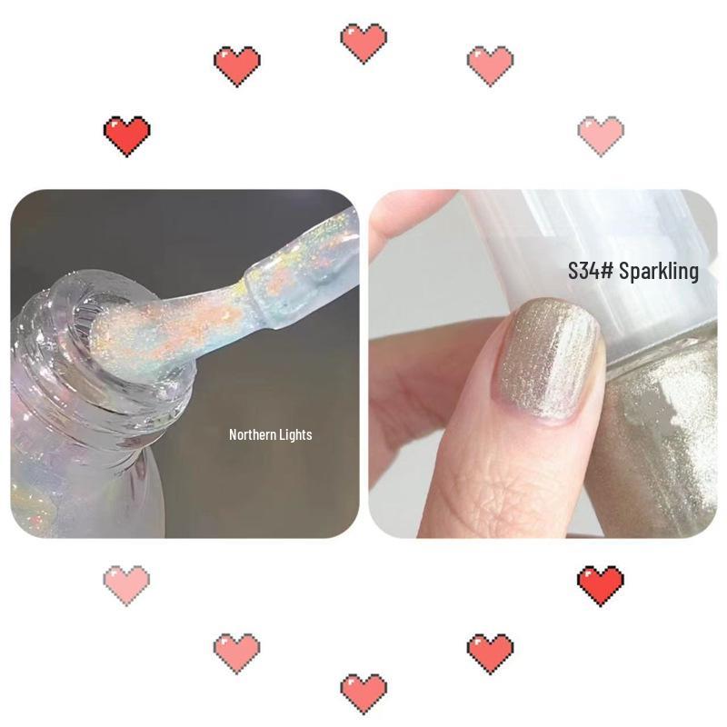 Abziehbarer Feinglitzer Nude Nagellack Set - Geruchlos, Kein Brennen, Kristallklar für Studenten