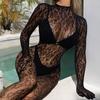 Mysterious Women's Stocking Fishnet Mesh Romper Jumpsuit Clubwear Bodysuit