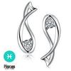 Wei Hua Retro Zodiac Silver-Plated Zircon Stud Earrings for Women