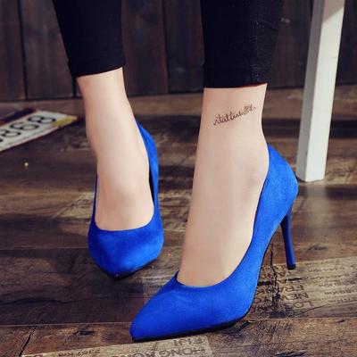 Große Größen Damenschuhe 2024 prägnante Flock High Heels Damen Pumps spitz klassisch rot grau Damen Hochzeitsschuhe Büro 655