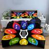 Set de Decoración Musical Colorido Funda Nórdica Suave y Cómoda Juego de Ropa de Cama Incluye 1*Funda Nórdica y 2*Fundas de Almohada, Regalo
