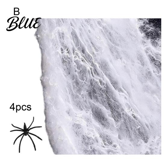 Spooky Party Supplies Halloween Glow-in-the-Dark Spider Web, 20/40/60/100/120/200/300g Luminous Web with Mini Spiders, Celebration Reusable Decor for