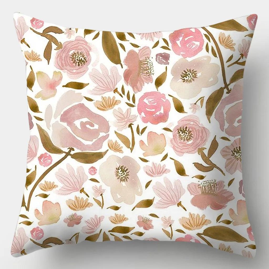 Fresh Style Pillowcase 45cmX45cm Square Sofa Pillow Cover Pretty Flowers Cushion