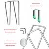 Green Painted Galvanized U-Shaped Ground Stakes for Lawn, Pet Cages, Drip Irrigation, and Weed Barrier Fabric