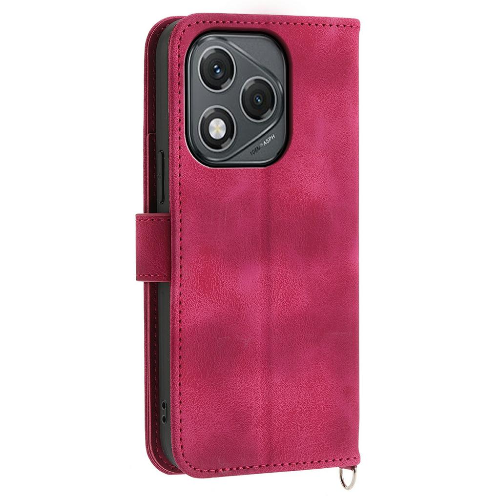 For Honor 400 Lite 5G Case Flower Pattern PU Leather Wallet Phone Cover with Strap