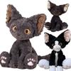 Peluche Devon Rex Tedesco Peluche Kawaii Gatto Nero Gattino Bianco Nero Peluche per Bambini Giocattoli Morbidi per Bambini Compleanno