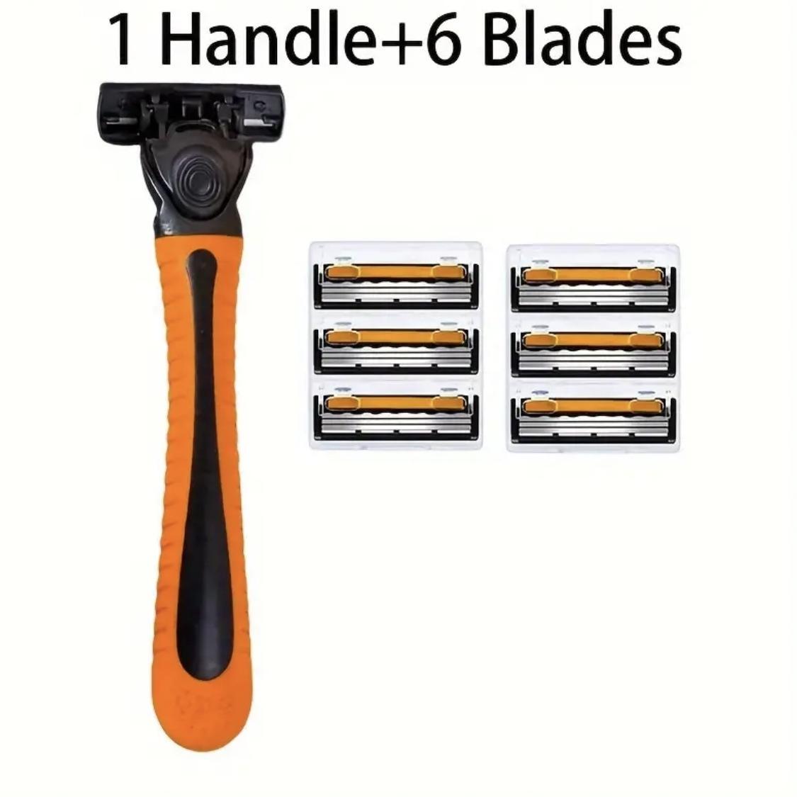 Мужская ручная безопасная бритва, трехслойные лезвия из нержавеющей стали, сменная головка для бритья