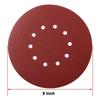 DE Warehouse 24H Shipping Free Delivery 50pcs Durable 225mm Aluminum Oxide Sanding Discs 60-180 Grit with 10-Hole Abrasive Tools