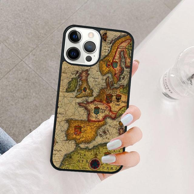 Ancient Sea Ship Map Phone Case Cover For iPhone 17 Air 15 16 14 13 12 Pro Max 11 Pro Max Plus Coque Shell
