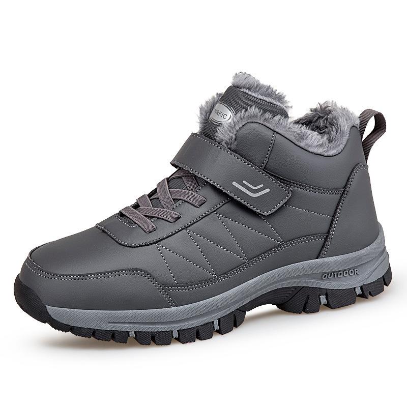 Hot-selling leather cotton shoes large size velvet winter shoes warm outdoor waterproof and non-slip snow boots