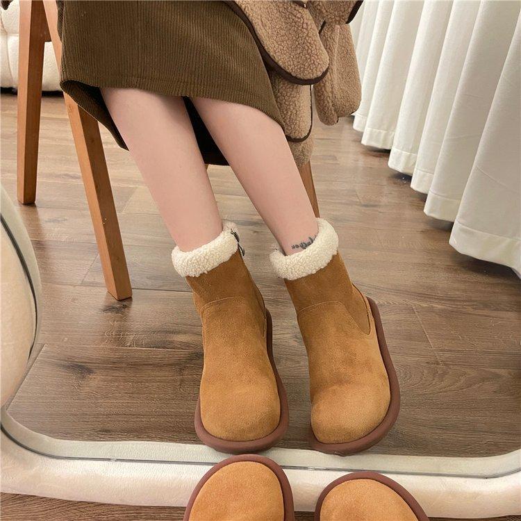 New Fashion Women‘s Short Boots  Winter Warm Short Plush Flat with Outdoors Non-slip Women Snow Boots