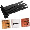 4pcs 8 Inches Door Hinges T Shape Furniture Hinges Heavy Duty Door Hinge Black