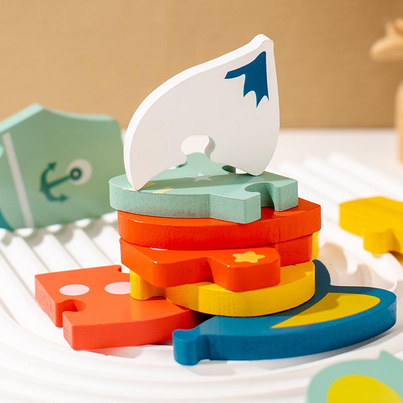 3D Wooden Animal Puzzle for Children: Early Education Geometric Toy for Boys and Girls
