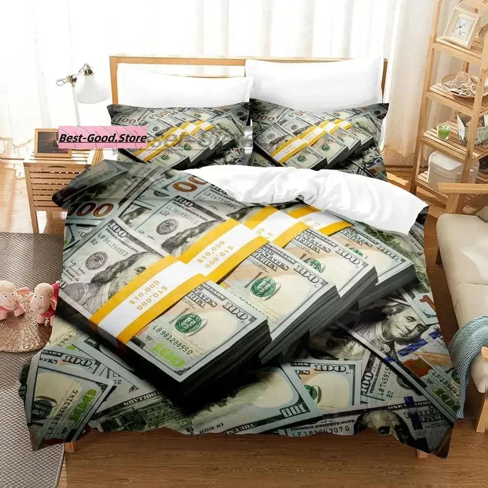 Dolar Beding Set Single Twin Ful Quen King-Sized Dimensionsd Dimensions Bed Linen Set Aldult Kid Bedrom Duvetcover Sets 3D Print Money bed shet set