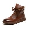 Autumn Winter Leather Warm Wool Boots  Ankle Boots for Women Cotton Shoes Flat Bottomed Anti Slip Soft Bottomed Womens Boots