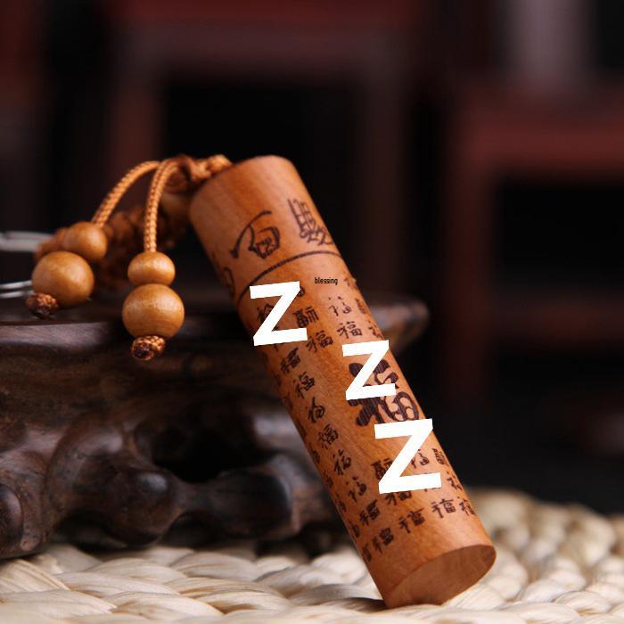 Peach Wood Qi Nan Car Keychain Pendant - Safe Trip Gift for Women