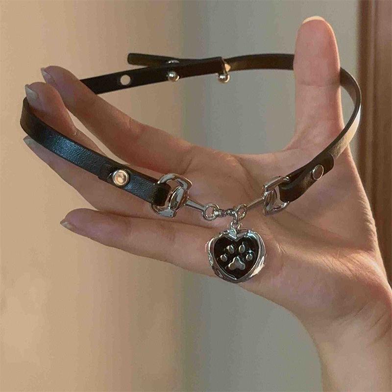 Vintage Luxury Cross Necklace For Women  Punk Pu Leather Choker Collar Chain Jewelry