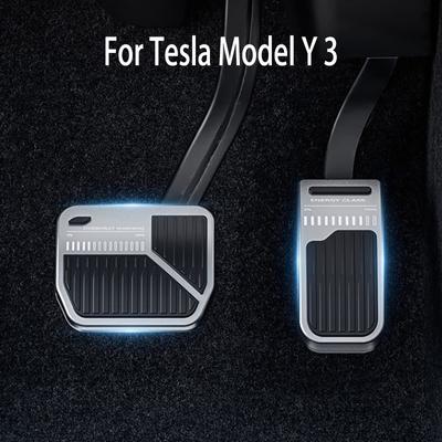 For Tesla Model Y 3 Car Foot Pedal Pads Covers New ABS PC Accelerator Brake Rest Pedal Accessories