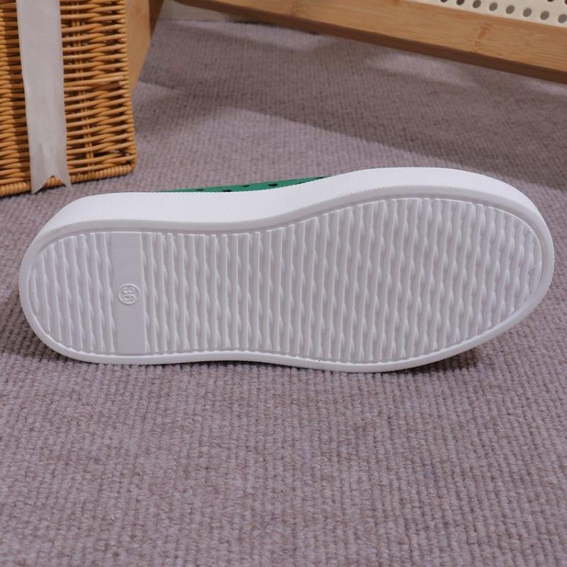 Thick Soled Hollow Breathable Low Top Single Shoe for Women, V-mouth Sponge Cake Set Foot Board Shoes