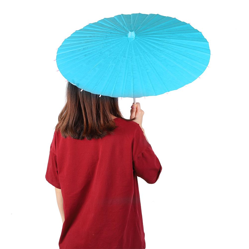 Kinder DIY Blankopapier Regenschirm Bastelschirm für Kinder Malen Zeichnen Dekor Geschenk (blau)