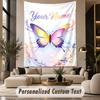 Butterfly (135) Theme Wall Tapestry Customized With Name Text Personalized Hanging Tapestry For Bedroom Living Room Decor