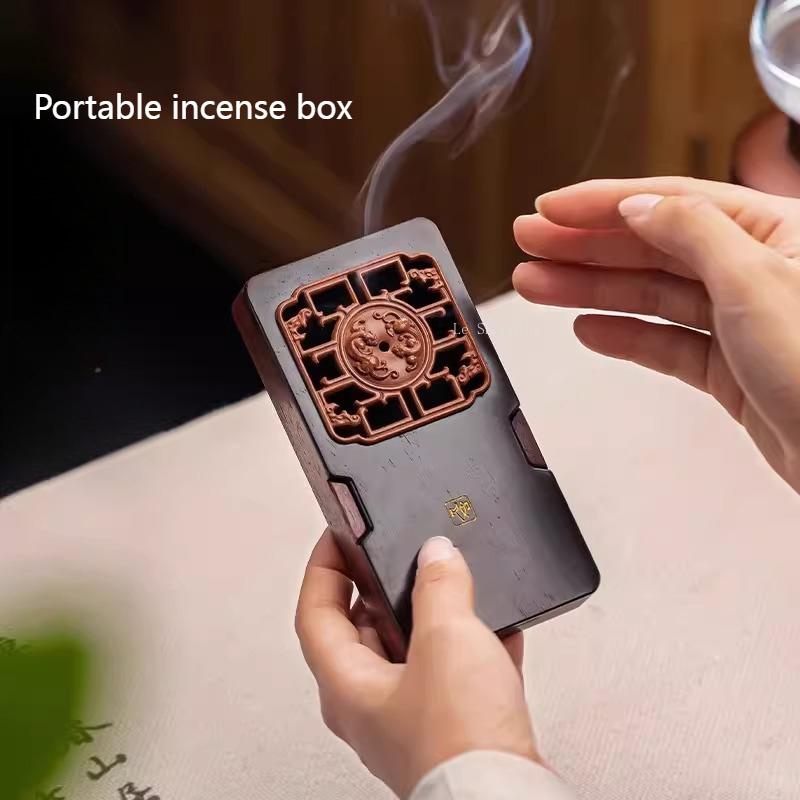 

12*6,5*1,8 см Ретро Натуральная Массивная Древесина Карманная Шкатулка для Благовоний Наружная Дорожная Портативная/Внутренняя Пепельница для Благовоний Продукты для Очистки Воздуха