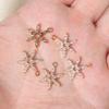 Golden Plated Copper Snowflakes Charms Pendants with Clear Zirconia, DIY Jewelry Making Supplies for Earrings Necklaces, Sweet Girly Gift for Women