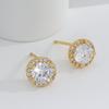 Simple Versatile Earrings for Women, Versatile and Fresh Korean Version of Opal Earrings, Four-claw Round Single-diamond Stud Earrings.