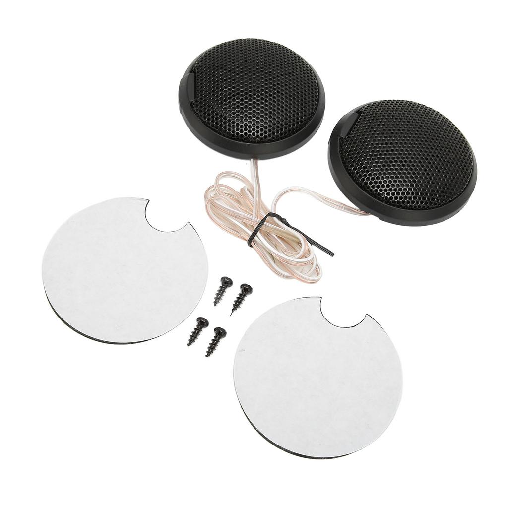 Pair Car Dome Tweeter 20W 105dB Round Spker Stick On Flush Mount Accessory