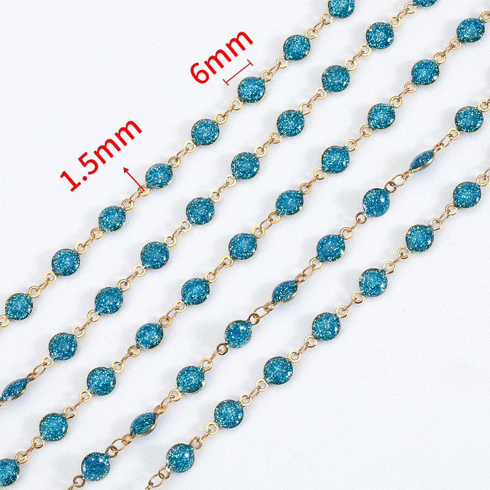 

1M Stainless Steel Shiny Powdered Bracelet Chain Jewelry Making Colorful Enamel Chains for DIY Necklace Anklet Jewelry Findings 1meter синій