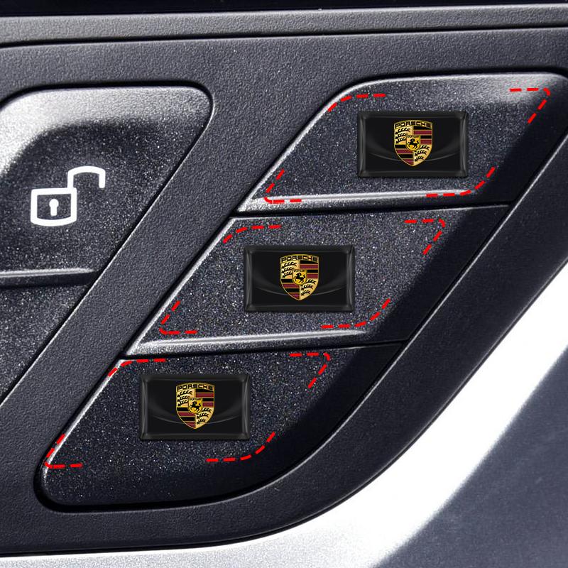 2/5/10Pcs Carbon Fiber Steering Wheel Car Logo Emblem 3D Stickers For Porsche Boxster Cayenne Panamera Macan Cayman 911 918 996 917 991