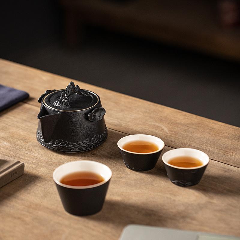 

Qianli Jiangshan Creative Outdoor Portable Travel Tea Set Guochao Kuaike Cup Gift Tea Pot