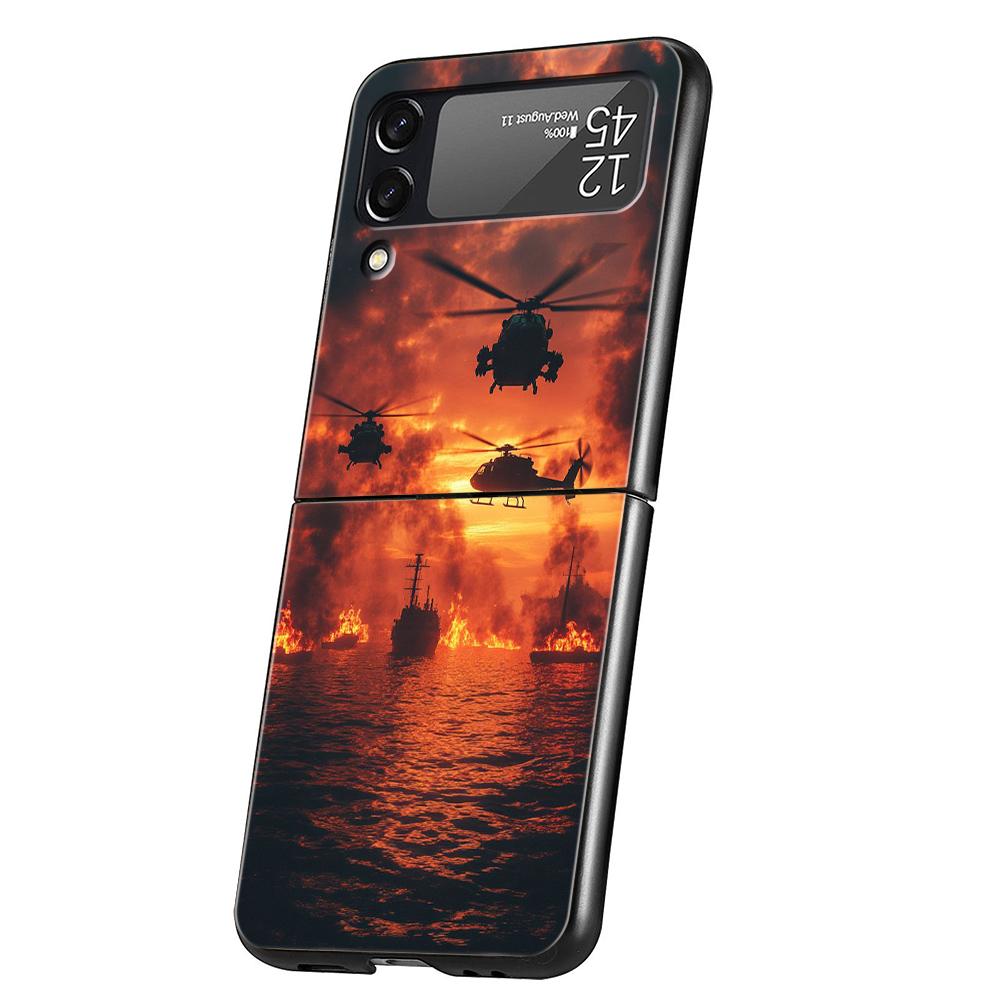 Aircraft Airplane cool Phone Case For Samsung Galaxy Z Flip 3 4 5 6 7 Hard Folding PC For Samsung Z Flip3 Flip4 Flip5 Cover
