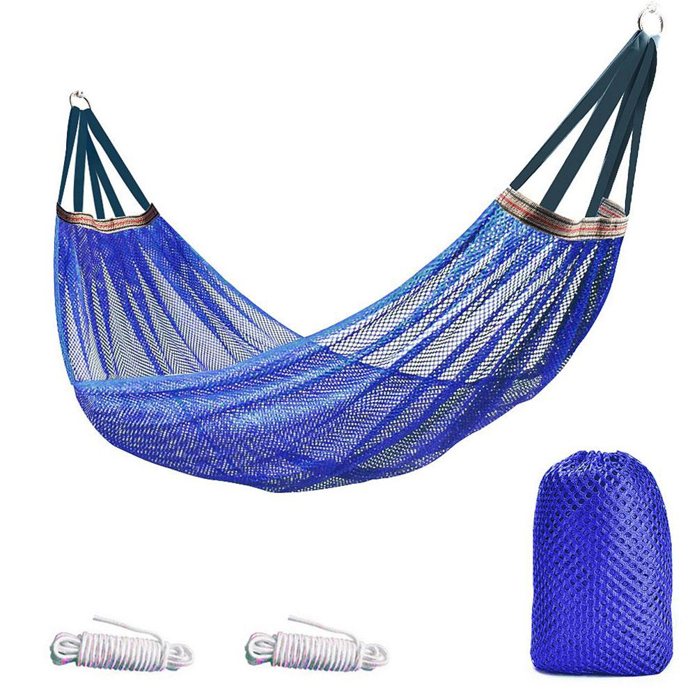 Hickened Rope Hammock Garden Outdoor Mesh Hammock Portable Simple Hammock Hanging Bed Double Outdoor Hammock with Bag