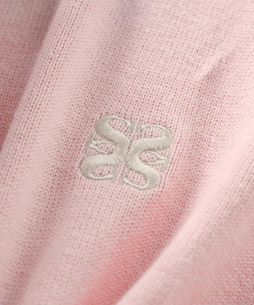 Seteo (W) Basic Cotton Collar Half Cardigan Pink