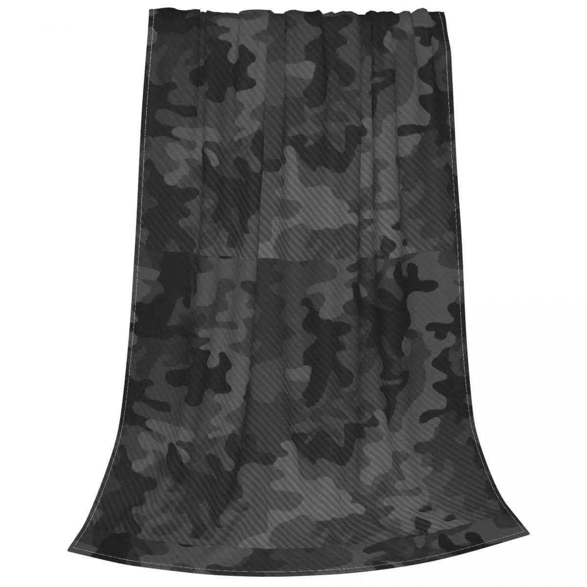 Carbon Camouflage Blanket Multicam Military Flannel Vintage Soft Throw Blankets for Chair Covering Sofa Decoration Size: 75*100cm, Weight: 230 GSM