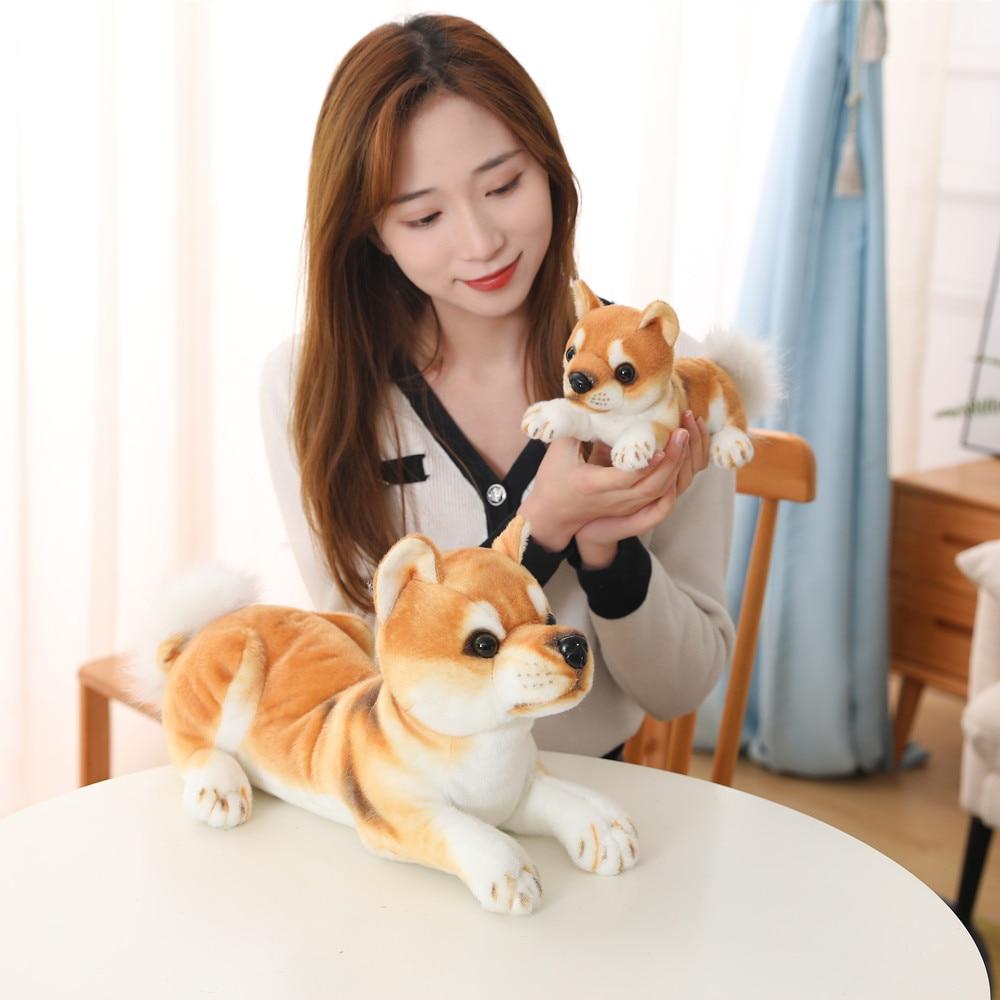 Lovely Shiba Inu Dog Plush Toys Adorable Sitting Lying Puppy Dolls Stuffed Soft Animal Toy Children Baby Birthday Gifts