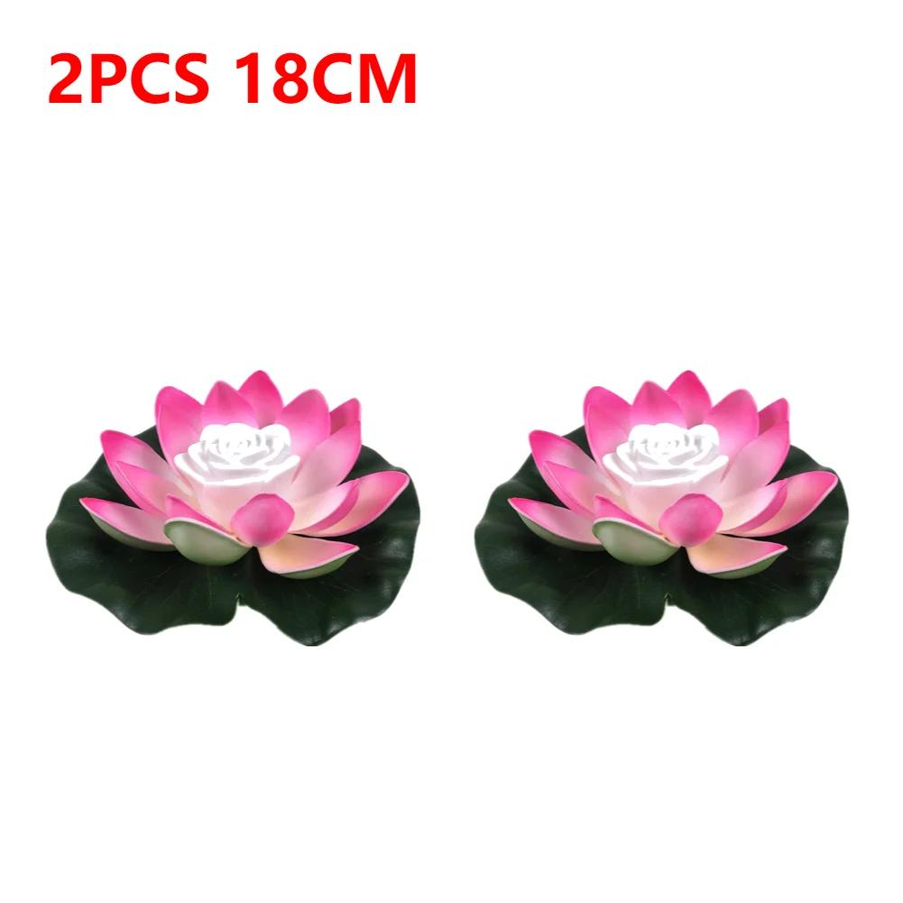 20-1Pcs Energy Saving Solar Powered Lamp Night Light LED 18cm Artifical Floating Lotus Garden Pool Pond Fountain Decoration