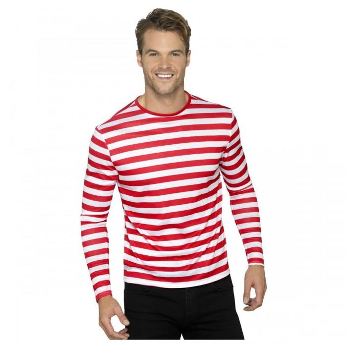 Smiffys Unisex Adult Striped Long-Sleeved T-Shirt