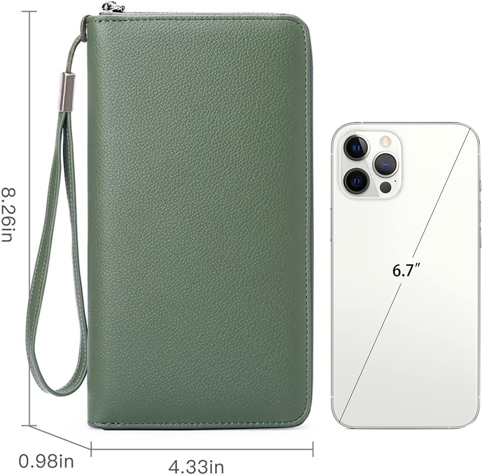 RNIEGA Women's Long Wallet, Large Capacity, Comfortable To the Touch, Multifunctional, Coin Purse, Card Pockets, Anti-Skimming, Stylish, Authentic
