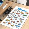 Custom Name Cute Cars Printed Carpet, for Office Chair Living Room Bedroom Kitchen Room Decor Gifts.