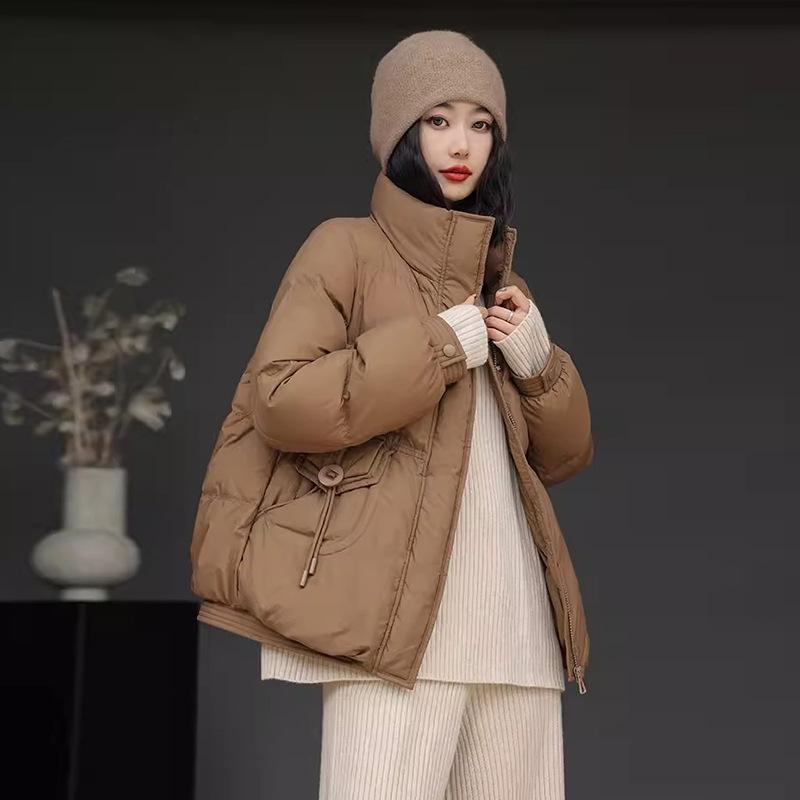 Fashion and literary down jacket women's short 2025 winter new white duck down stand-up collar mother's thermal jacket large size
