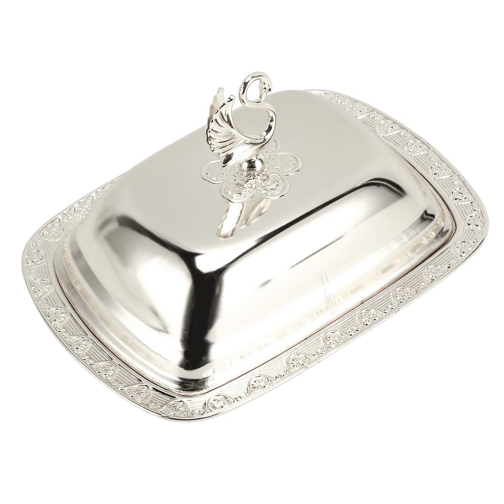 Zlatý ovocný tác v evropském stylu, kovový ovocný talíř, dekorace na stůl s víkem na svačiny, bonbóny